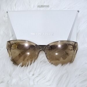 Michael Kors Women's Brown Sunglasses MK6026 Tabitha I. Champang Glitter Cat Eye
